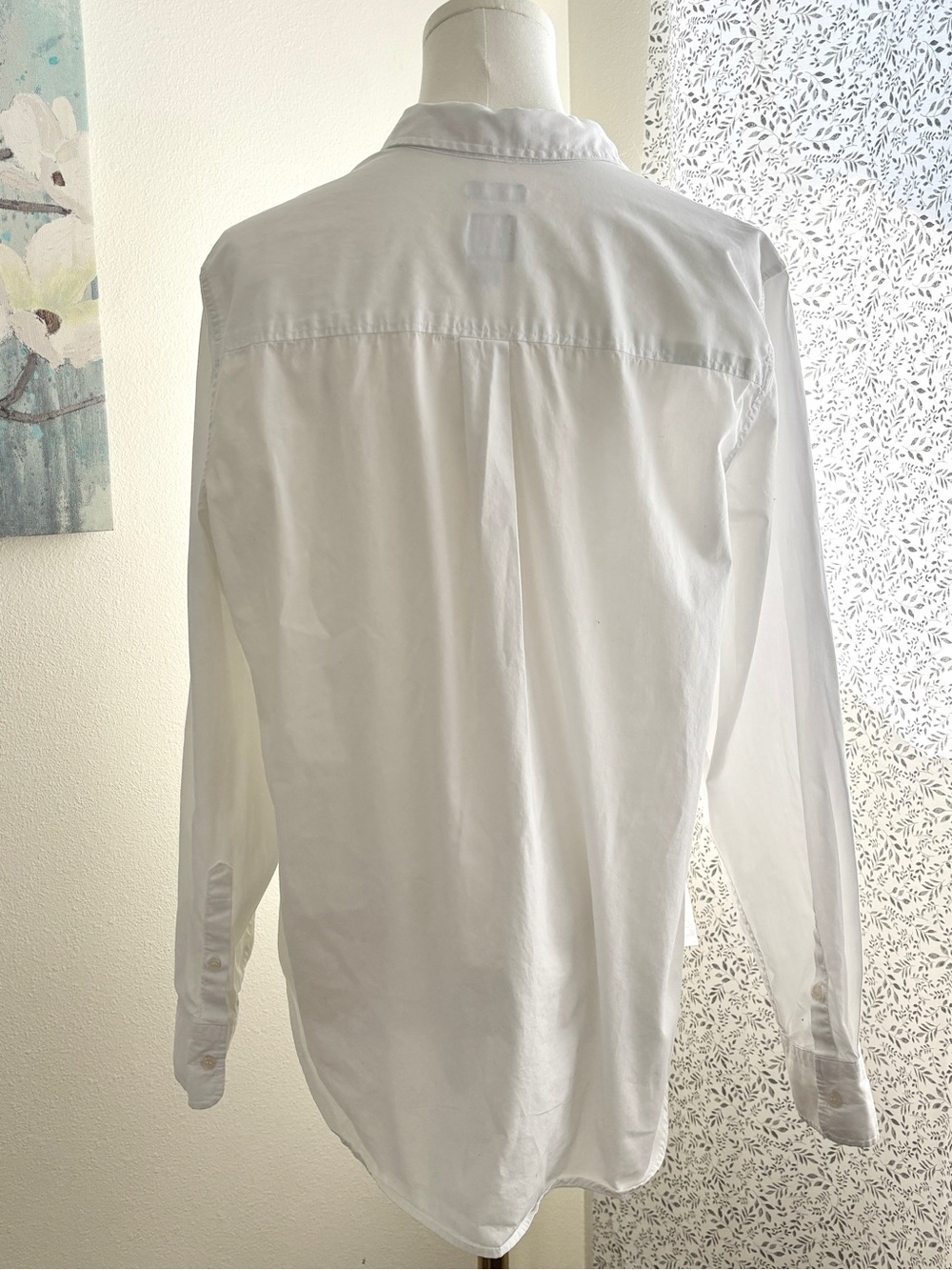 GAP Perfect Shirt White Organic Cotton Button Down Top Size L Classic Boyfriend - Picture 4 of 10